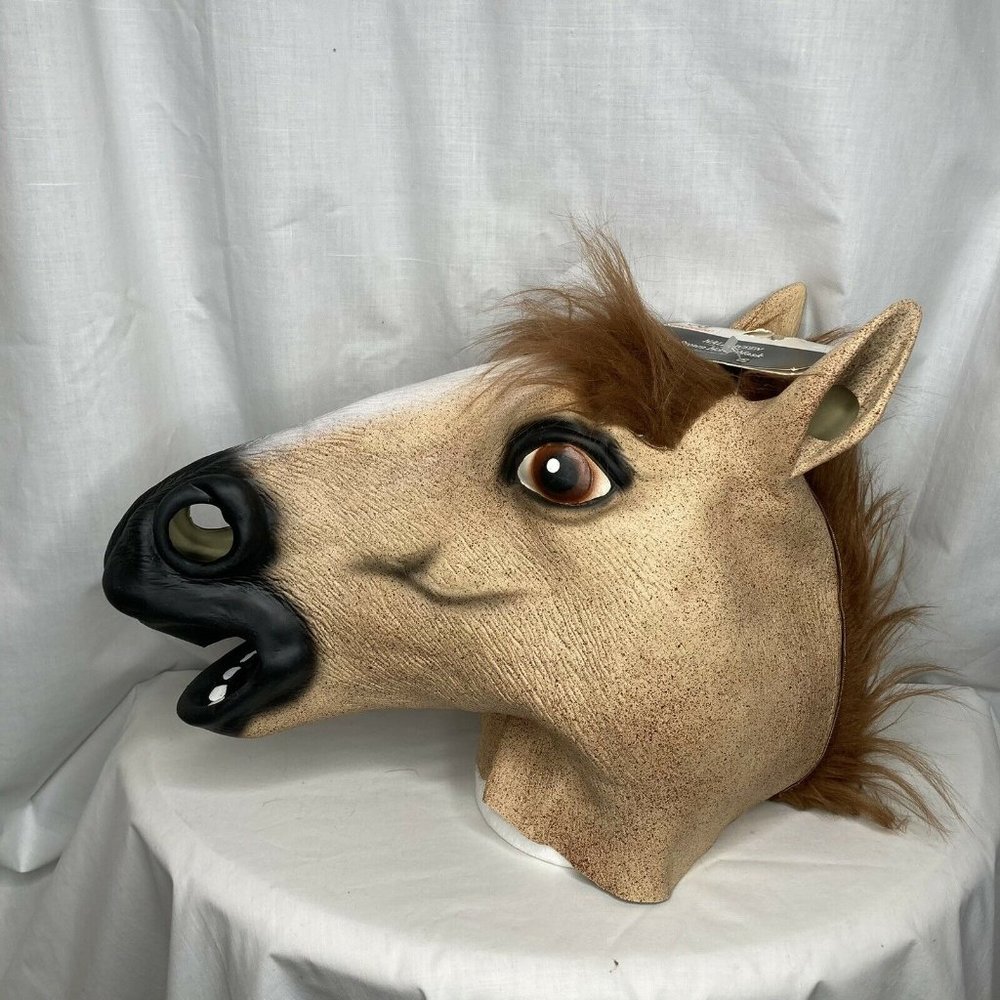 Horse Head Mask Latex Animal Cosplay Party Costume - Picture 2 of 10